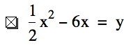 1/2*x^2-(6*x)=y