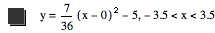 y=7/36*[x-0]^2-5,-3.5<x<3.5