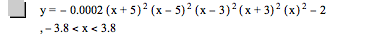 y=-(0.0002*[x+5]^2*[x-5]^2*[x-3]^2*[x+3]^2*[x]^2)-2,-3.8<x<3.8