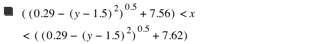 [[0.29-[y-1.5]^2]^0.5+7.56]<x<[[0.29-[y-1.5]^2]^0.5+7.62]