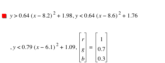 y>0.64*[x-8.199999999999999]^2+1.98,y<0.64*[x-8.6]^2+1.76,y<0.79*[x-6.1]^2+1.09,vector(r,g,b)=vector(1,0.7,0.3)