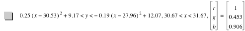 0.25*[x-30.53]^2+9.17<y<-(0.19*[x-27.96]^2)+12.07,30.67<x<31.67,vector(r,g,b)=vector(1,0.453,0.906)