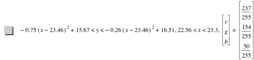 -(0.75*[x-23.46]^2)+15.67<y<-(0.26*[x-23.46]^2)+16.51,22.56<x<23.3,vector(r,g,b)=vector(237/255,154/255,50/255)