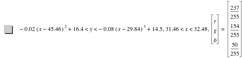 -(0.02*[x-45.46]^2)+16.4<y<-(0.08*[x-29.84]^3)+14.5,31.46<x<32.48,vector(r,g,b)=vector(237/255,154/255,50/255)