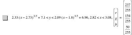 2.33*[x-2.73]^0.5+7.1<y<2.09*[x-1.8]^0.5+6.96,2.82<x<3.08,vector(r,g,b)=vector(237/255,154/255,50/255)