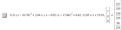 0.21*[x-10.78]^2+2.04<y<-(0.02*[x-17.66]^2)+8.619999999999999,12.85<x<15.03,vector(r,g,b)=vector(237/255,154/255,50/255)
